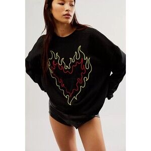 NWT The Laundry Room Burn Heart Sweatshirt Large